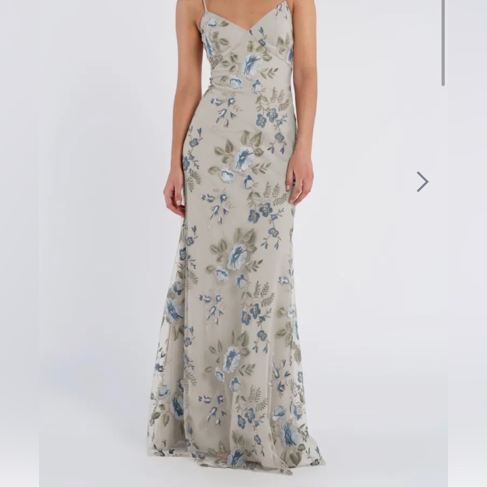 Jenny Yoo Blue and Green Maxi Dress